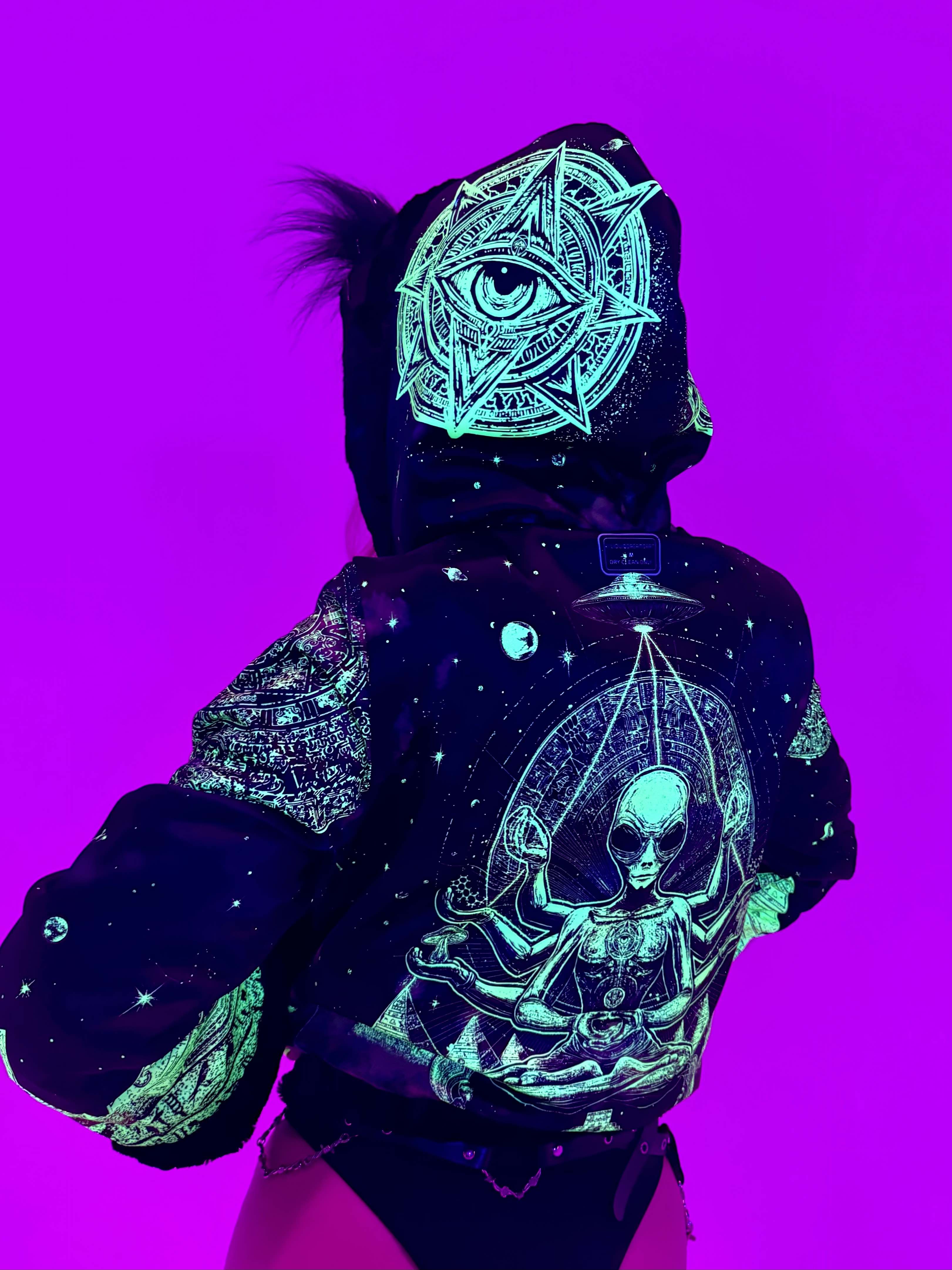 Alien Aura 🛸 Reversible Faux Fur Jacket