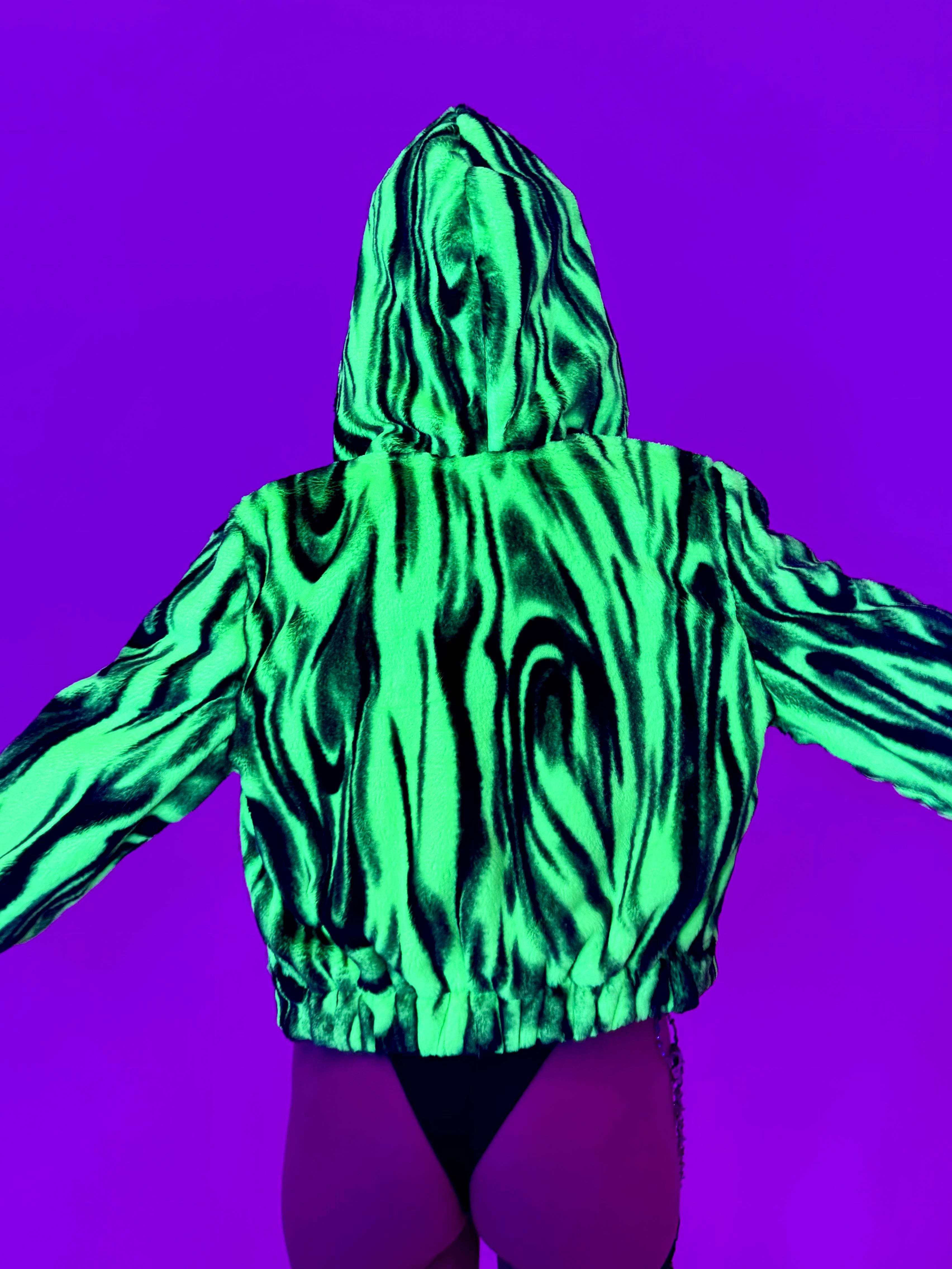 Alien Aura 🛸 Reversible Faux Fur Jacket