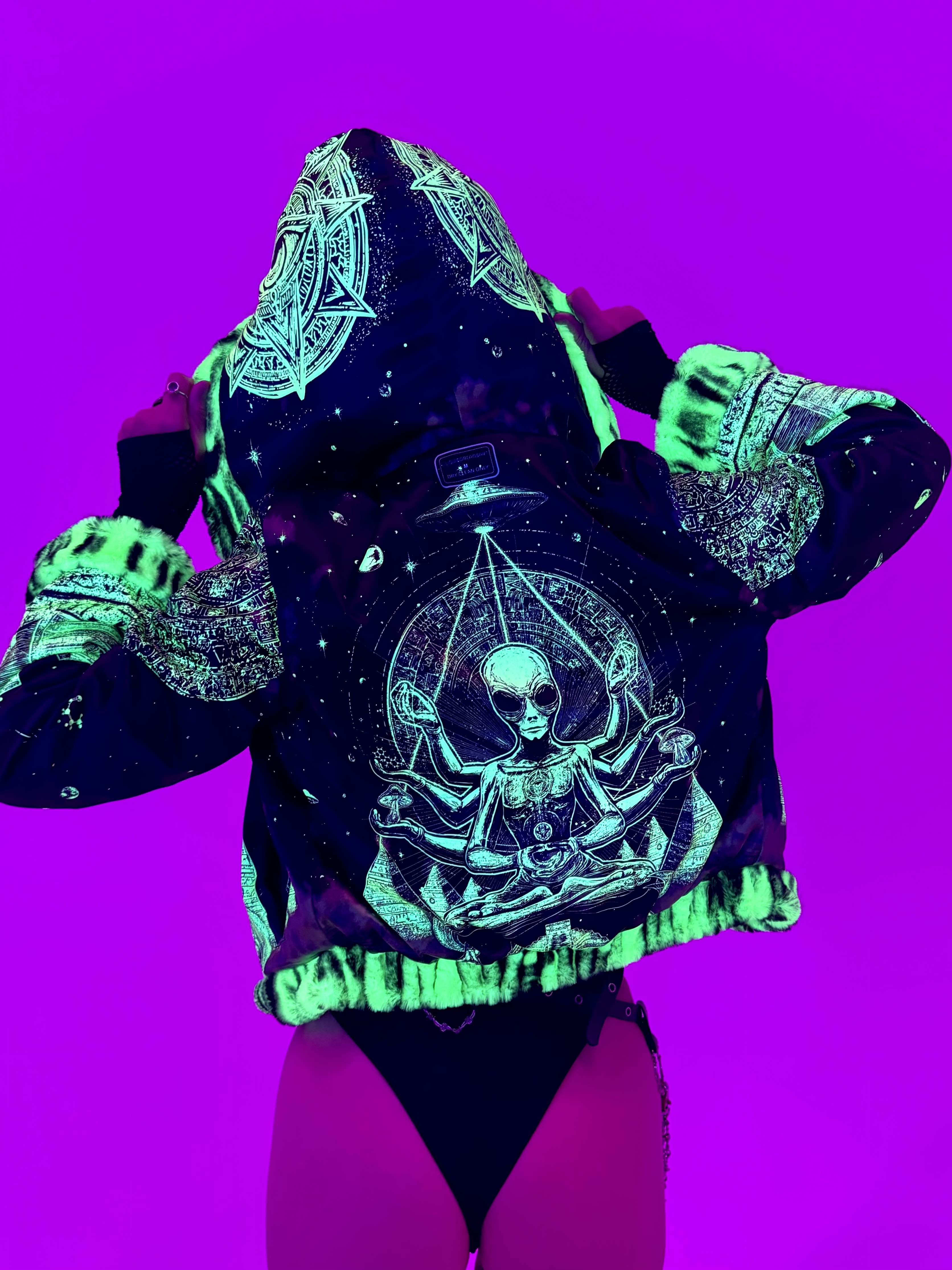 Alien Aura 🛸 Reversible Faux Fur Jacket