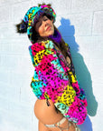 Kaleidodope Reversible Faux Fur Jacket