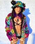 Kaleidodope Reversible Faux Fur Jacket