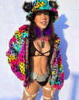 Kaleidodope Reversible Faux Fur Jacket