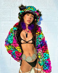 Kaleidodope Reversible Faux Fur Jacket