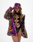 Kaleidodope Reversible Faux Fur Jacket